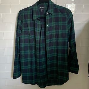 Madewell classic green plaid button down in XXS